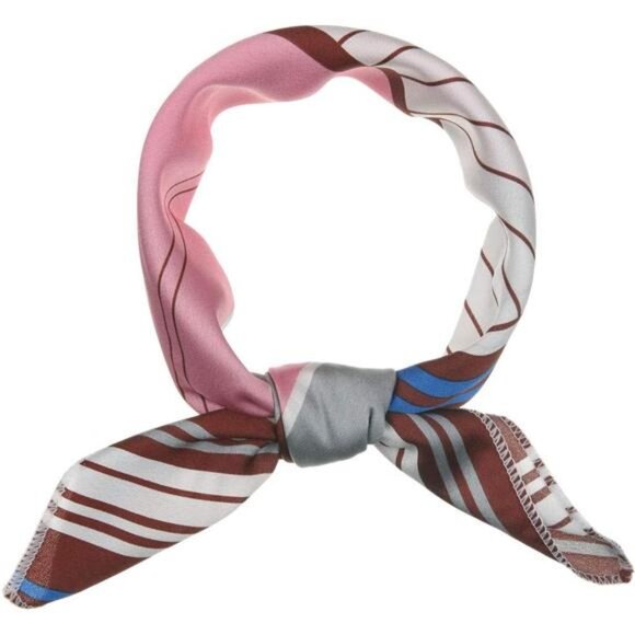 Small Stripe Print Square Neck Wrap Scarves 06 - Picture 1 of 5